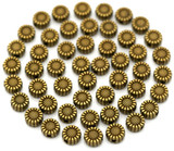 50pc 5.5mm Sunflower Spacer Beads, Antique Bronze