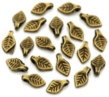 20pc 10x5mm Top-Drilled Leaf Drops, Antique Bronze
