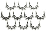 10pc 20x18mm Crescent Chandelier Links, Antique Silver w/Open Top Loops (SEE NOTE)