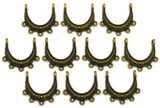 10pc 20x18mm Crescent Chandelier Links, Antique Bronze w/Open Top Loops (SEE NOTE)