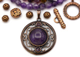 Amethyst & Antique Copper Bundle - Beads, Pendant, & Clasp