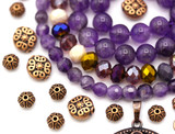 Amethyst & Antique Copper Bundle - Beads, Pendant, & Clasp