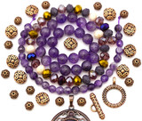 Amethyst & Antique Copper Bundle - Beads, Pendant, & Clasp