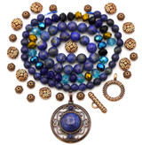 Lapis Lazuli & Antique Copper Bundle - Beads, Pendant, & Clasp