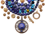 Lapis Lazuli & Antique Copper Bundle - Beads, Pendant, & Clasp