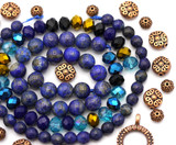 Lapis Lazuli & Antique Copper Bundle - Beads, Pendant, & Clasp
