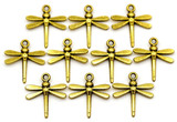 10pc 18x17mm Dragonfly Charms, Antique Gold