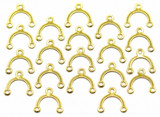 20pc 8x9mm 18k Gold-Plated Stainless Steel 1-to-2 Loop Arched Chandelier Connectors