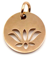 14x12mm Rose Gold-Plated Stainless Steel Lotus Charm