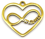 18x15mm 18k Gold Plated Stainless Steel Laser-Cut "mama" Infinity Heart Pendant