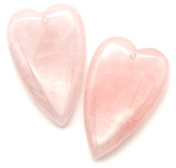 1pc Approx. 40x25mm Rose Quartz Heart Pendant