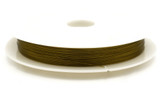 30m Spool (About 98 Feet) of 0.3mm 7-Strand Nylon-Coated Stainless Steel Tigertail Beading Wire, Gold