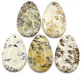 1pc 55x35mm Dendritic Agate Teardrop Pendant (See Photos for Variation)