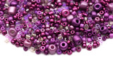Approx. 17-Gram Bag of 2-4mm Glass Multi-Color Seed Beads, Orchid Mix