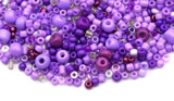 Approx. 17-Gram Bag of 2-4mm Glass Multi-Color Seed Beads, Violet Mix