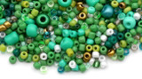 Approx. 17-Gram Bag of 2-4mm Glass Multi-Color Seed Beads, Green Grass Mix