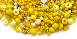 Approx. 17-Gram Bag of 2-4mm Glass Multi-Color Seed Beads, Yellow Mix