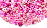 Approx. 17-Gram Bag of 2-4mm Glass Multi-Color Seed Beads, Coral Pink Mix