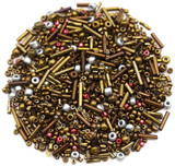 30-Gram Bag of 2-5mm Glass Mixed Seed & Bugle Beads, Bronze Mix