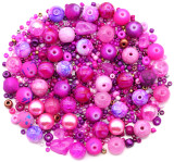 Approx. 40-Gram Bag 2-8mm Orchid Pink Bead Mix
