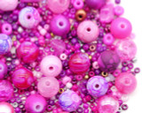 Approx. 40-Gram Bag 2-8mm Orchid Pink Bead Mix