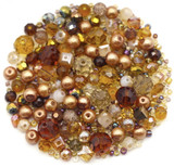 Approx. 45-Gram Bag 2-10mm Topaz Glam Bead & Pearl Mix