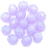 16pc 8mm Czech Fire Polished Faceted Round Beads, Lilac Opal