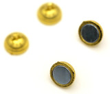 2 Sets 13x8mm Textured Round Magnetic Clasps, Gold