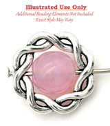 6pc 14mm Twisted Bead Frames, Antique Silver