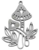 34x25mm Stainless Steel Laser-Cut Mushroom Pendant