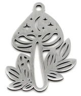 32x25mm Stainless Steel Laser-Cut Celestial Mushroom Pendant