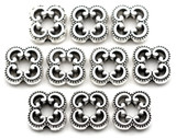 10pc 10x4mm Filigree Spacer Beads, Antique Silver