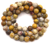 Approx. 15" Strand 6mm Crazy Lace Agate Semi-Round Beads