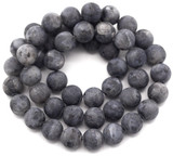 Approx. 15" Strand 8mm Matte Larvikite Round Beads