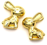 2pc 13x11mm 18k Gold-Plated Brass 3D Rabbit Charms