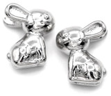 2pc 13x11mm Platinum-Plated Brass 3D Rabbit Charms