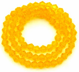Approx. 12" Strand 4mm Crystal Faceted Bicone Beads, Sunshine Gold