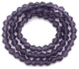 Approx. 12" Strand 4mm Crystal Faceted Bicone Beads, Violet