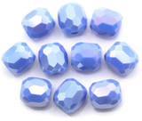 10pc 10mm Crystal Faceted Barrel Beads, Cornflower Blue AB