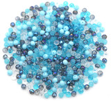 Approx. 500pc 4x3mm Crystal Rondelle Blue Skies Bead Mix