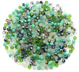 Approx. 500pc 4x3mm Crystal Rondelle Sea Green Bead Mix