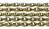 1 Meter 4mm Double Rope Steel Jewelry Chain, Antique Bronze