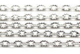 1 Meter 4x3mm Textured Steel Cable Chain, Antique Silver