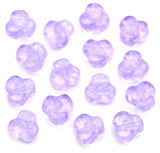 10-Gram Bag (About 15pc) of 9mm Czech Pressed Glass Trillium Flower Beads, Alexandrite