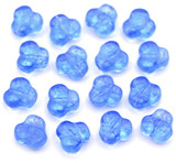 10-Gram Bag (About 15pc) of 9mm Czech Pressed Glass Trillium Flower Beads, Light Sapphire