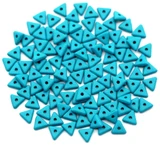5-Gram Bag of 4mm Czech Pressed Glass Triangle Beads (Tri Beads), Vibrant Teal Stucco