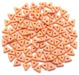 5-Gram Bag of 4mm Czech Pressed Glass Triangle Beads (Tri Beads), Vibrant Apricot Stucco
