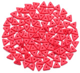 5-Gram Bag of 4mm Czech Pressed Glass Triangle Beads (Tri Beads), Vibrant Cherry Stucco