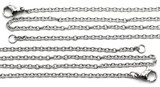 2pc Approx. 17" Long 2.5x2mm Stainless Steel Necklace Chains w/Lobster Claw Clasp