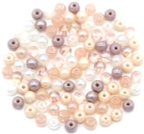 100pc 4mm Round Glass Bead Mix, Pastel Pink